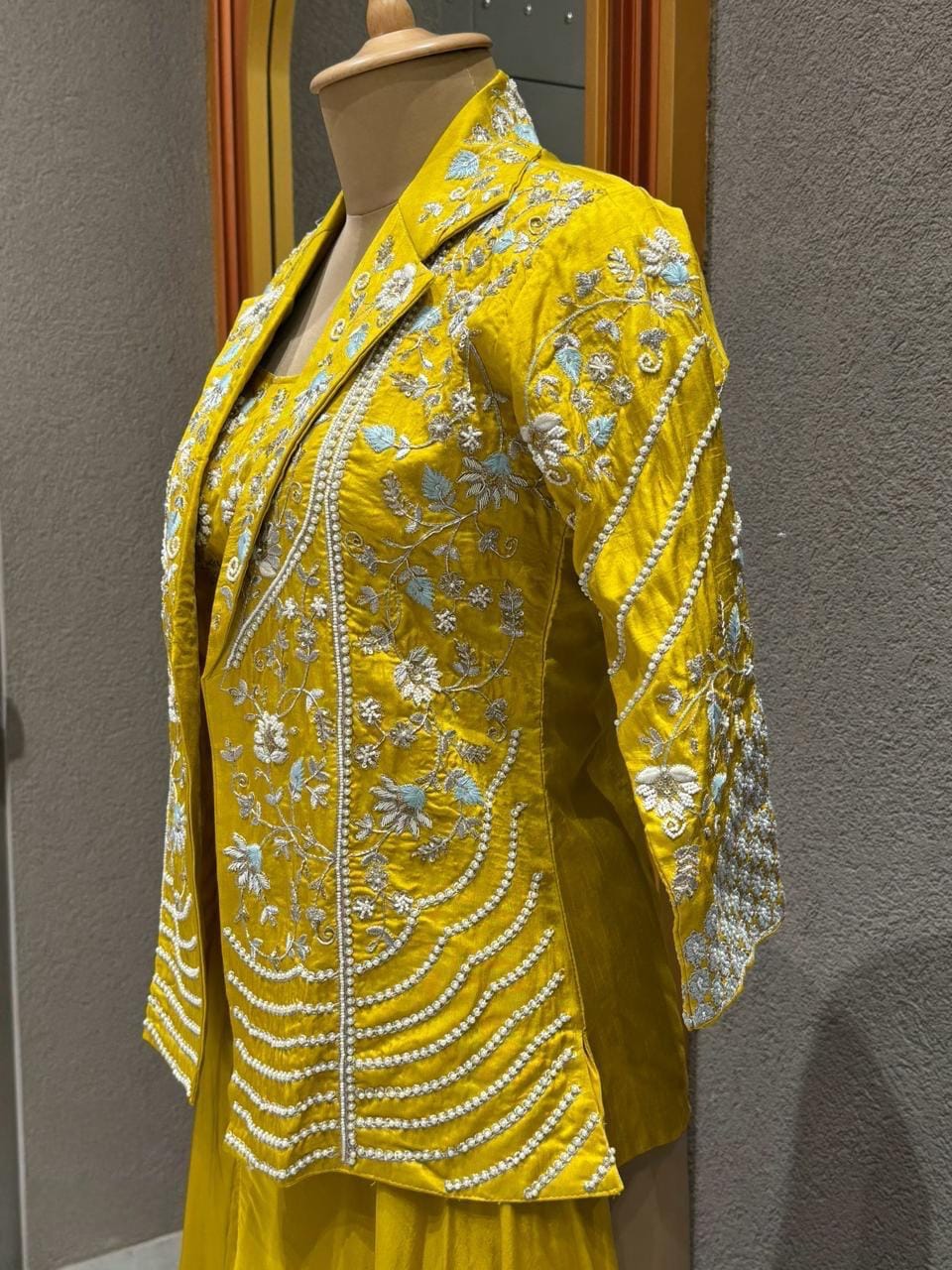 Pure Dola Silk Ready To Wear Blouse With Attached Lining And Beautiful Resham Thread Foil Zari Sequence Cutdana And Pearl Work